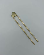 Small Heart Hair Fork | Brass