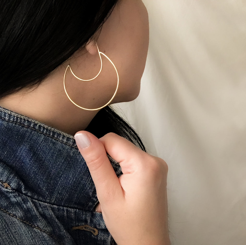 Fia Hoop Earrings - Brass