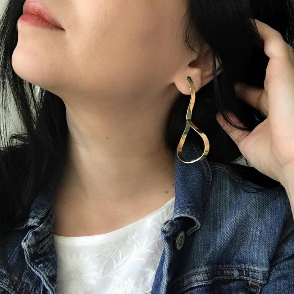 Florence Earrings - Brass