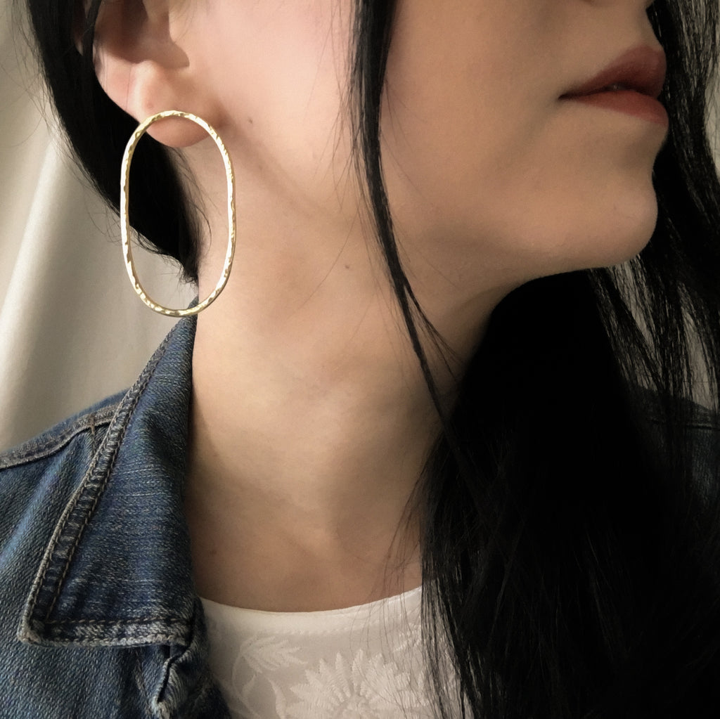 Leah Statement Earrings - Brass