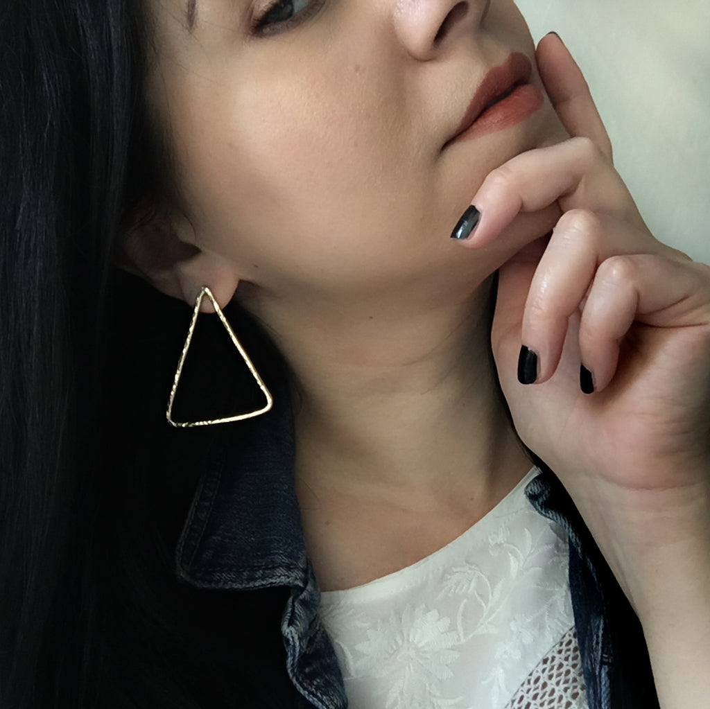 Lucy Statement Earrings - Brass