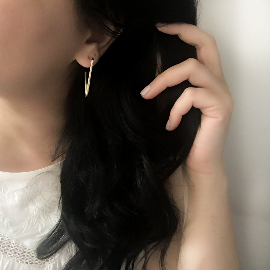 Thea Hoop Earrings - Brass