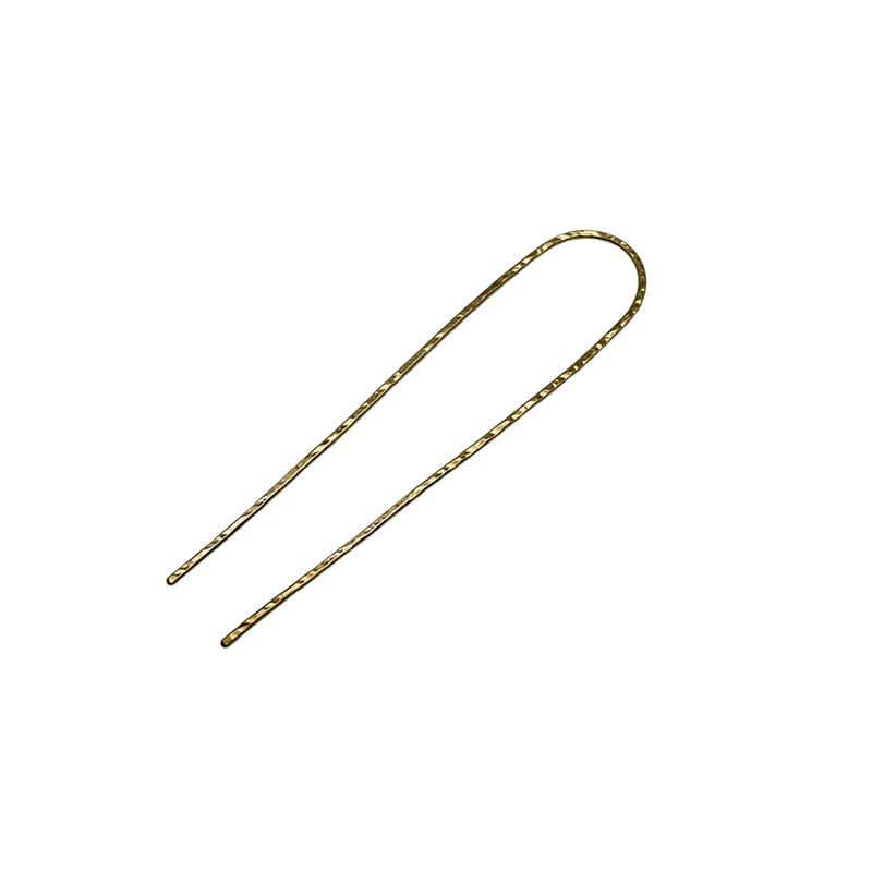 Large Hammered Hair Fork | Brass