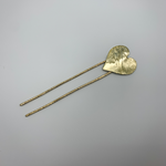 Big Heart Hair Fork | Brass