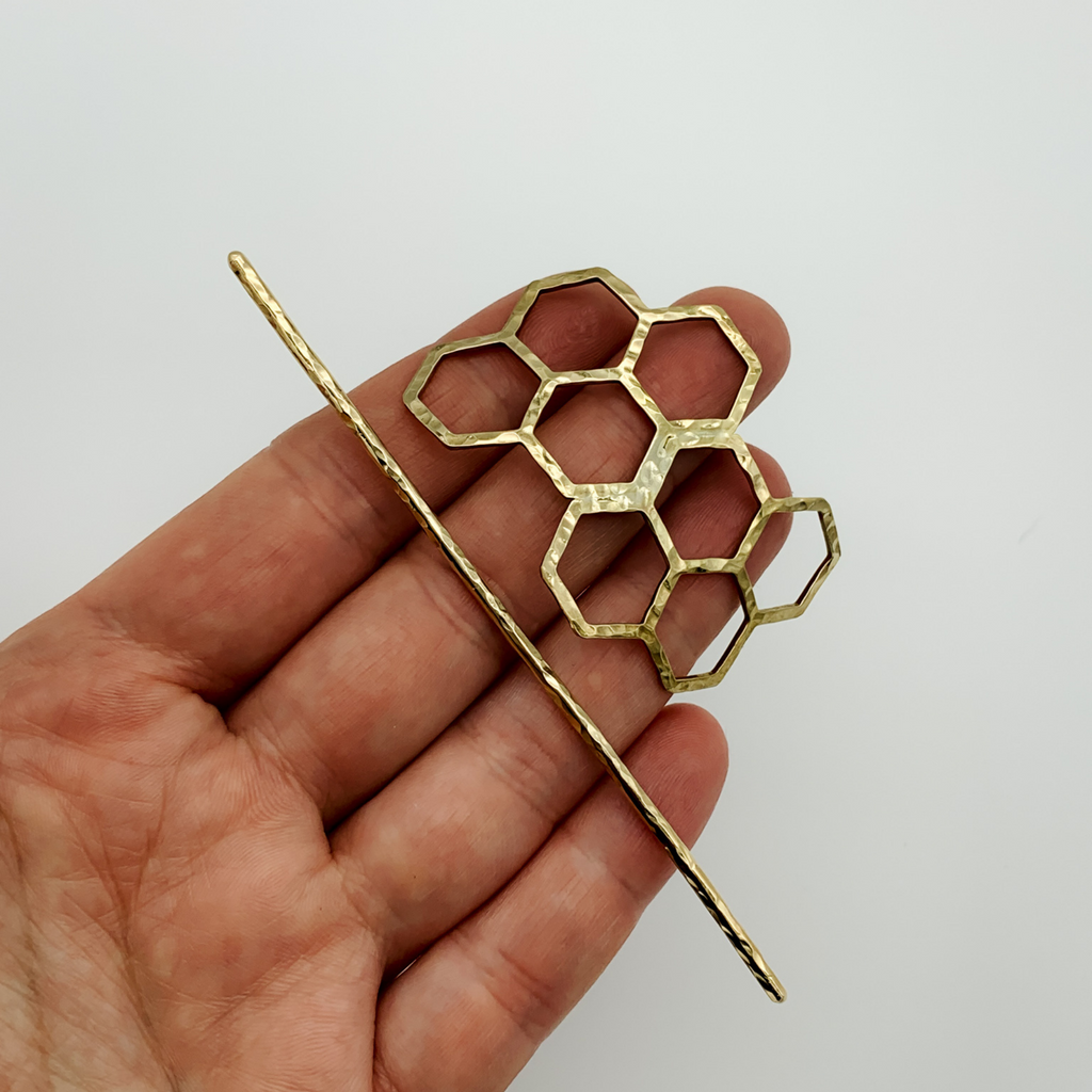 Honeycomb Hairpin | Brass