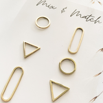 Geometric Stud Earrings | Set of 3 pairs